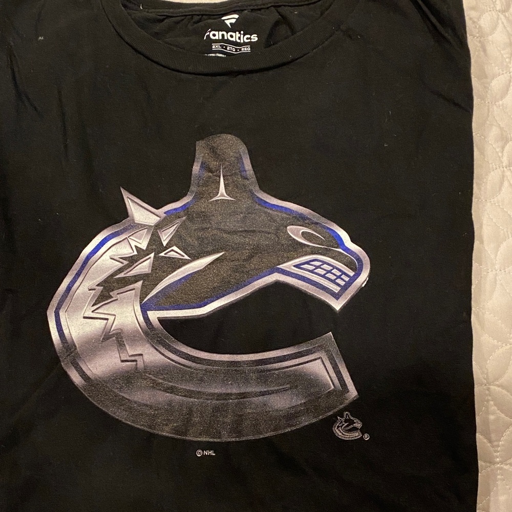 Fanatics Black Tee with Silver and Blue Graphic